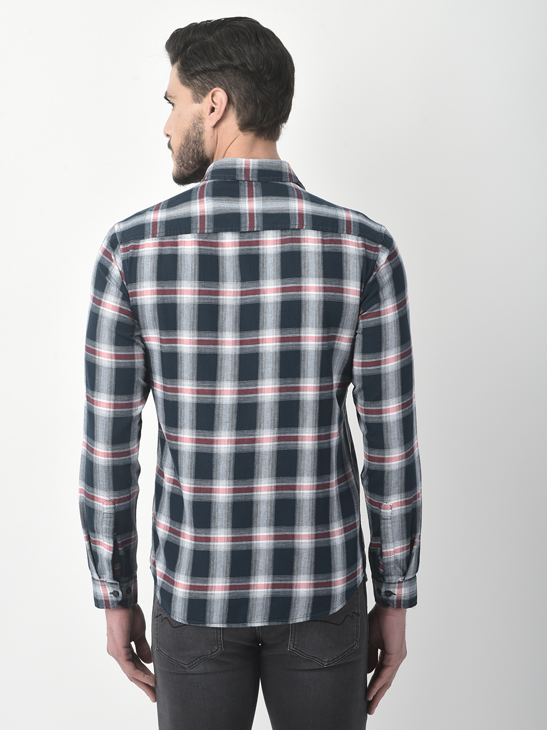 Numero Uno Men Checkered Black Shirt